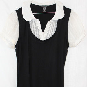 Maurice's Black and White Blouse Med Class